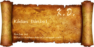 Kádas Dániel névjegykártya